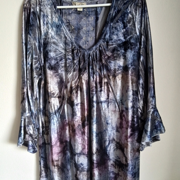 Live and Let Live Top Velour Size Large Whimsigoth Artsy Boho - Picture 14 of 14